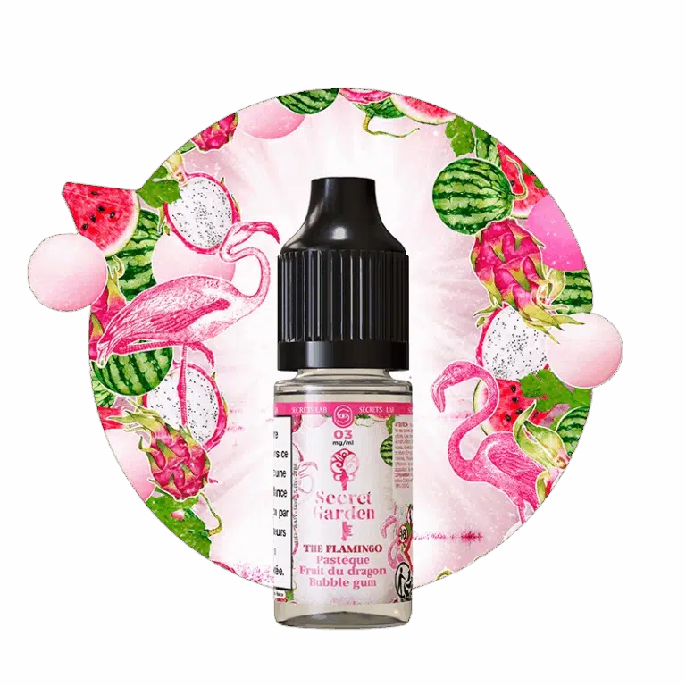 Flacon The Flamingo Secret Garden 10ml pastèque pitaya bubble-gum