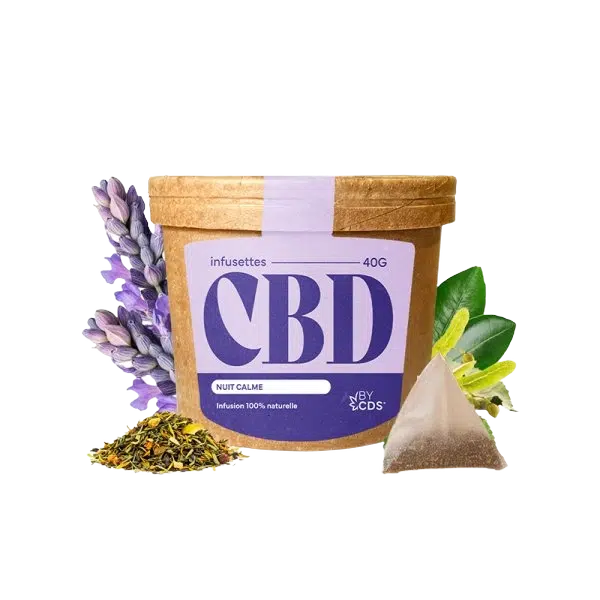 Infusettes Nuit Calme CBD CDS en boîte de 20 sachets