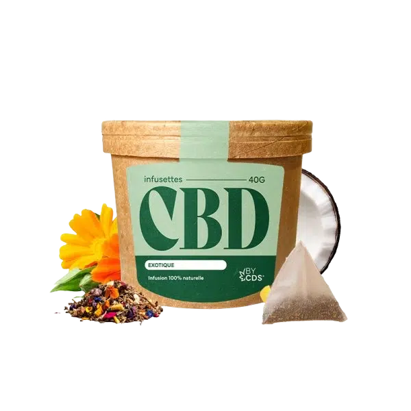 Infusettes Rooibos Exotique CBD CDS en boîte de 20 sachets